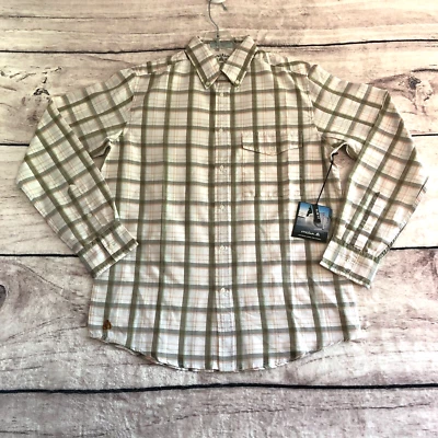 Matix Button Up Shirt Mens S Sanford Slim Fit Long Sleeve White Green Plaid New - Image 1 of 4