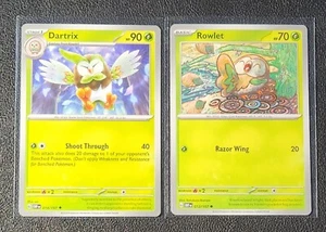 Dartrix 014/197 & Rowlet 013/197 Pokemon card SV Obsidian Flames NM - Picture 1 of 1