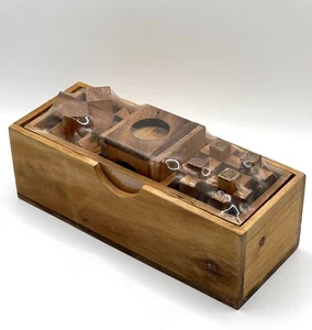 Wooden Puzzle Box Set 3 Games Challenging Brain Teasers 3D Puzzles for Adults - Picture 1 of 9