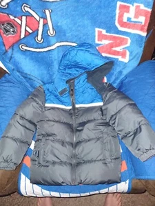 New iXtreme Jacket Coat Blue Black Water Resistant Hooded Puffer Boys Size 5 - Picture 1 of 6