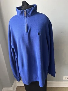 NWOT Ralph Lauren Chaps 1/4 Zip Mens XL Blue Long Sleeve Pullover Sweater Cotton - Picture 1 of 10
