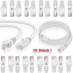 10x 0.5m CAT 6 Netzwerkkabel Set Patchkabel RJ45 PC LAN Kabel Ethernet DSL Rund - Bild 1 von 8