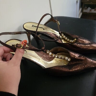 Zapatos de tacón J RENEE Bling on the Feet DIAMANTE PEDRERÍA talla 8 Foto 1 de 4