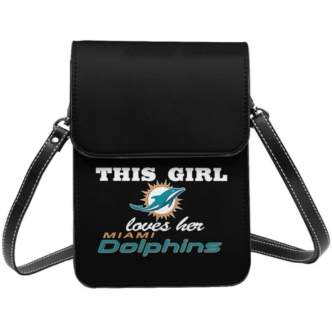 This Girl Loves Her Miami Dolphins Cell Phone Purse The Single Shoulder Bag Cover