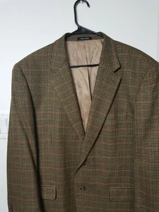 46R Lauren Ralph Lauren Brown 100% Lambswool Houndstooth Jacket BlazerSport Coat - Bild 1 von 7