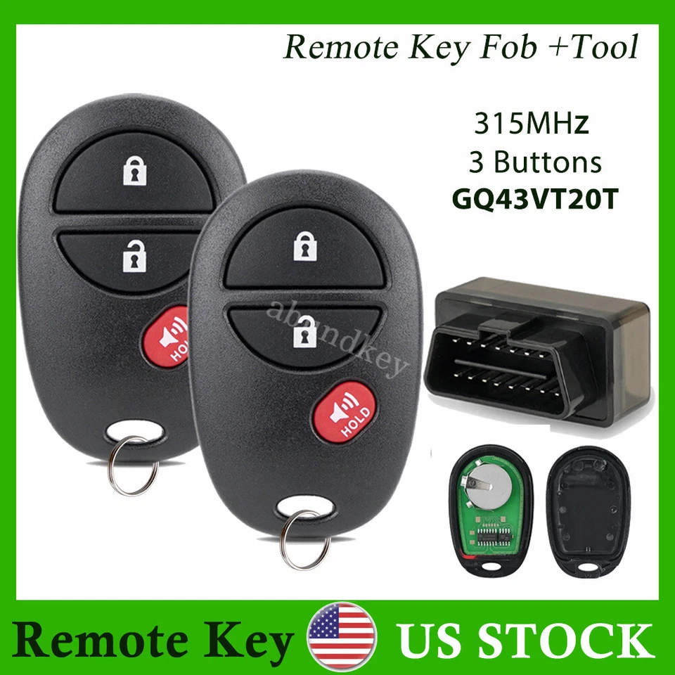 2 For Toyota 2005 - 2015 Tacoma 2007 - 2018 Toyota Tundra Remote Key + Tool Kit - Image 1 of 4