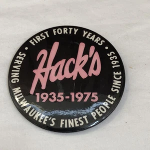 Hack's Furniture Pinback Vintage 1975 40 Year Anniversary Milwaukee Wisconsin - Picture 1 of 3