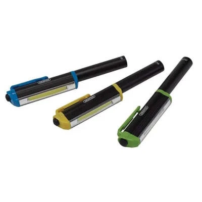 Draper 28353 COB LED Aluminium Taschenlampe 3W + 3 x AAA Batterien enthalten