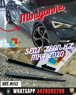 0152 COPPIA MINIGONNE LATERALI SOTTO PORTA SEAT LEON KL MK4 2020 - Immagine 1 di 4