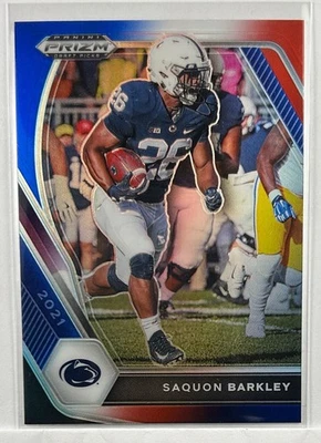2021 Prizm Draft Picks Collegiate #88 Saquon Barkley Red White and Blue - Image 1 of 2