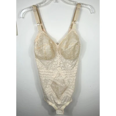 Rago Body Briefer 36D Xtra Firme Crema 9057 Figura Completa Corsé Encaje Forma Transparente Foto 1 de 4
