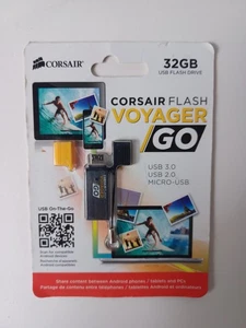 Corsair 32GB Flash Drive Voyager GO Micro USB - 2.0 USB - 3.0 USB Neu Versiegelt - Bild 1 von 2