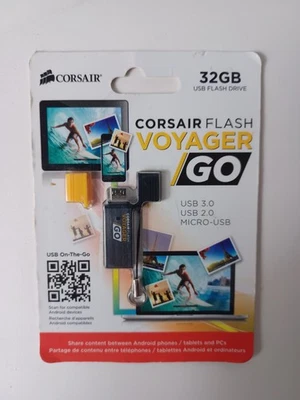 Corsair 32GB Flash Drive Voyager GO Micro USB - 2.0 USB - 3.0 USB New Sealed - Image 1 of 2