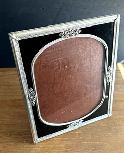 Antique Silver Metal Photo Frame black glass/clear glass - Picture 1 of 17