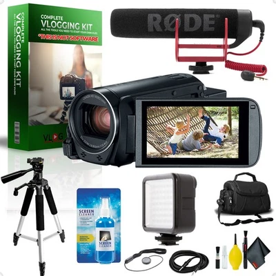 Kit completo de equipo de vlogging Canon VIXIA HF R800 (negro) Foto 1 de 4