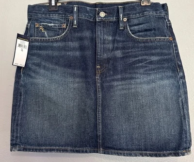 Polo Ralph Lauren Denim Falda Corta 5 Bolsillos Ligero Distress Talla 10 Nuevo Con Etiquetas Foto 1 de 4