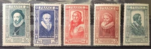 5489 - FRANCE - SCOTT# B161 - B166 (EXCEPT B162) - MNH - CAT $8.25 - Picture 1 of 1