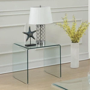 Coaster 22 in. Clear Square Glass End Table - Picture 1 of 8