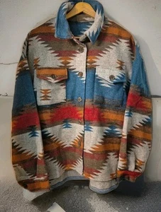 Navajo Shacket Shirt Aztec Southwest Pattern Size M EUC - Picture 1 of 10