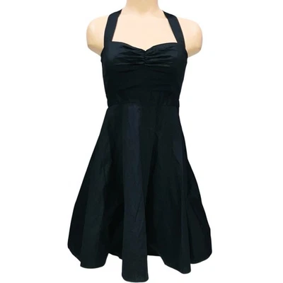 Victoria’s Secret Moda International Retro Pin Up 50’s Black Halter Dress Size 2 - Image 1 of 4
