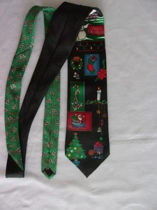 Hallmark Yule Krawatte Grüße Weihnachten Krawatte-Weihnachtsmann/Zuckerstangen/Strümpfe/Kranz - Bild 1 von 2