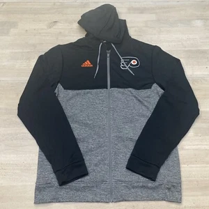 Adidas Philadelphia Flyers Full Zip Hooded Jacket Mens Sz S Small Climawarm - Picture 1 of 6