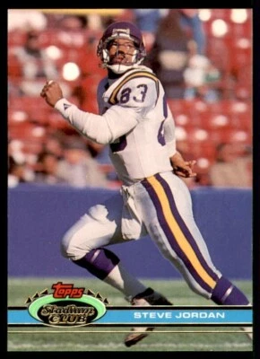 1991 TOPPS STADIUM CLUB FOOTBALL CARD MINNESOTA VIKINGS #459 STEVE JORDAN - Image 1 of 2