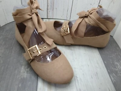 Sandalias planas tostadas con tiras Chantel-61M para mujer talla 5,5 M Foto 1 de 3
