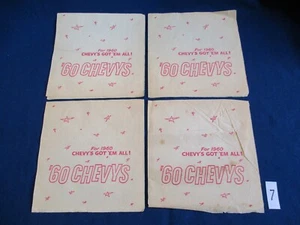1960 Chevrolet dealership promotional advertising napkins unused new old stock - Picture 1 of 6