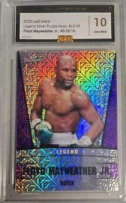 2023 Leaf Metal Floyd Mayweather Legend Silver Purple Mojo 02/15!  - Image 1 of 2