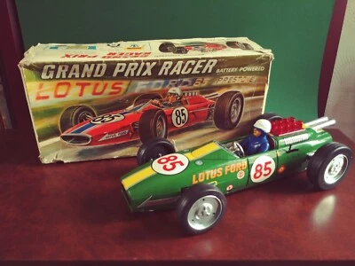 Seltener 1960er Yonezawa Japan Lotus Ford Rennwagen Blechspielzeug mit OVP - Bild 1 von 4