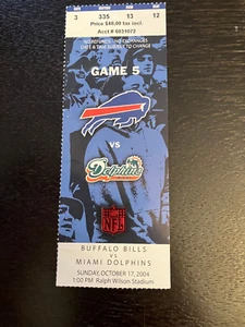 2004 Biglietto Stub Dolphins v Buffalo Bills 10/17 - Foto 1 di 1