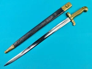 US Civil War Antique Old 19 Century Bayonet Short Sword w/ Scabbard - Picture 1 of 24