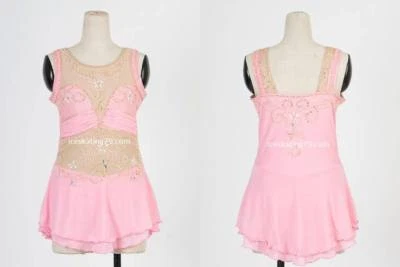 IceSkating Dress Girls Custom Figure Skating  Competition Pinks  S - Image 1 of 4