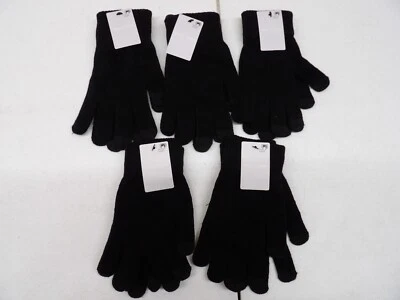 Lote de 5 pares de guantes de texto West Loop negros nuevos con etiquetas talla única Foto 1 de 4