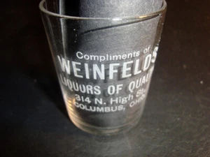 Circa 1900 Weinfeld Liquors Etched Shot Glass, Columbus, Ohio - Picture 1 of 1