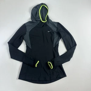 Nike Element Damen XS Running Hoodie Schwarz Neon Aktiv Gym Training - Bild 1 von 9