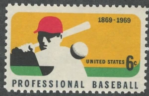 US. 1381. 6c. Professional Baseball, 100th ANNIV.. MNH. 1969 - Picture 1 of 1