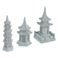 Zen Garden Delight: Set of 3 Miniature Pagoda Statues