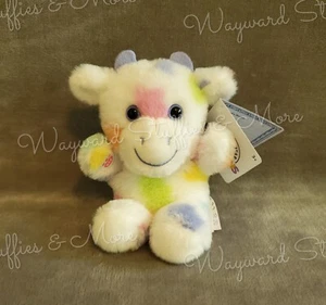 Build a Bear Workshop Mini Beans Pastel Splatter Cow Plush Moo NEW - Picture 1 of 9