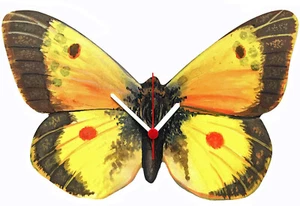 Yellow Butterfly Clock - Yellow Butterflies - Butterfly Clocks BF6-C - Picture 1 of 3