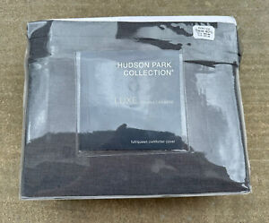 NEW Hudson Park Luxe Cotton & Cashmere Full/Queen Duvet Cover Charcoal FREE Ship