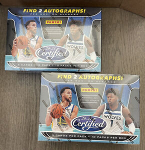 2x- 2020-21 Panini Certified Basketball Hobby Box 10 Packs with 2 AUTOS! Lot Of
