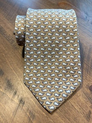 Gravata de seda BEAUFORT TIE RACK baleias - Imagem 1 de 4