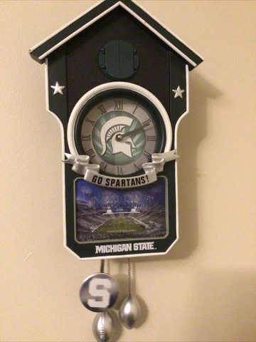 Bradford Exchange Michigan State University Spartans Cuckoo Clock Ltd Ed MSU Cover