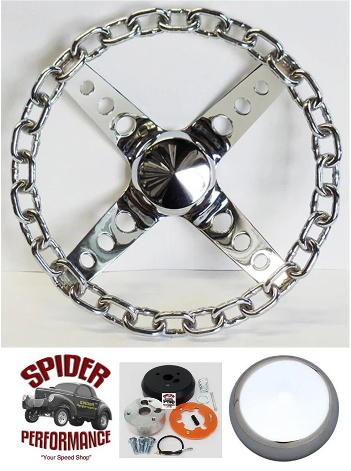 1969-1989 Cadillac steering wheel 11" CHROME CHAIN - Image 1 of 4