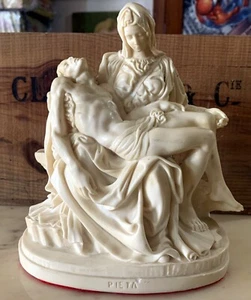 VINTAGE STATUA SCULTURA A. SANTINI PIETà 20 cm - Picture 1 of 8