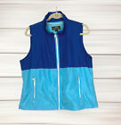 LRL Ralph Lauren Active Vest Woman’s Large Blue Colorblock Full Zip Pockets L