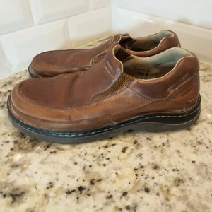 Unisex DOC MARTENS light Brown Leather Slip On Shoes Size Men 9 s15 - Picture 1 of 11