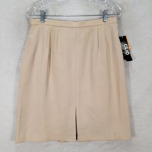 Clio Womens Skirt Size 14 Beige Polyester NEW Classic Career Elegant A Line - Picture 1 of 13